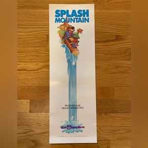 Vintage Original Disney World Splash Mountain Grand Opening LE Poster 1992.